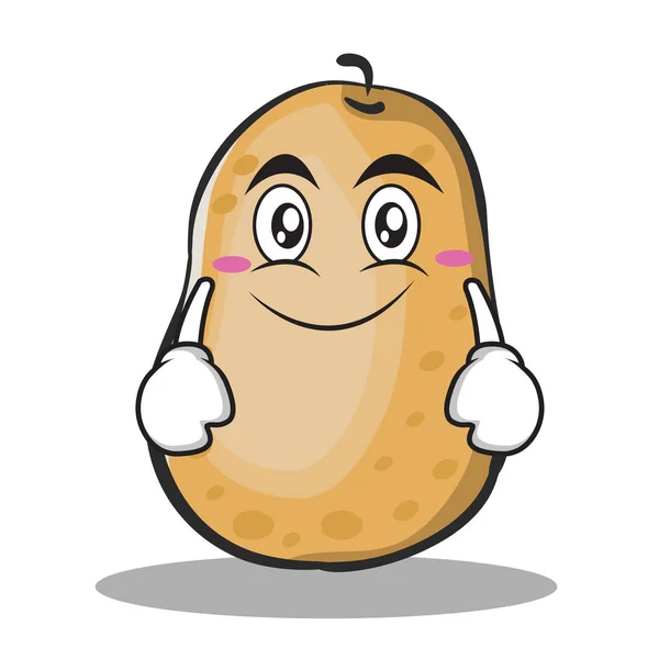 pommes de terre fraîches de dessin animé avec un sourire rayonnant