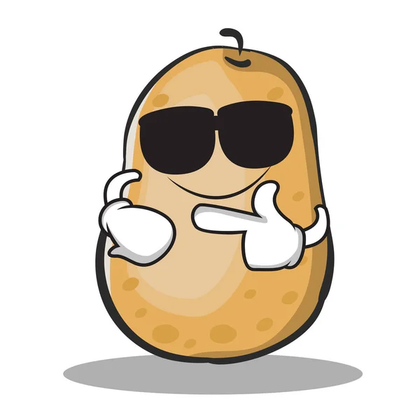 Super cool potato character cartoon style — Stock Vector