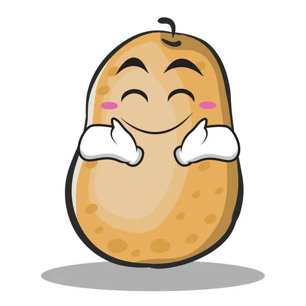 Happy potato character cartoon style - Stok Vektor