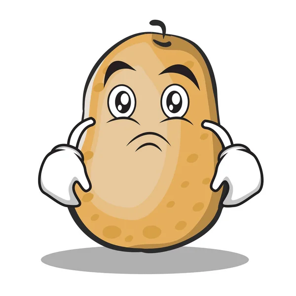 Moody potato character cartoon style — Stock Vector