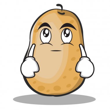 Göz rulo patates karakter karikatür tarzı