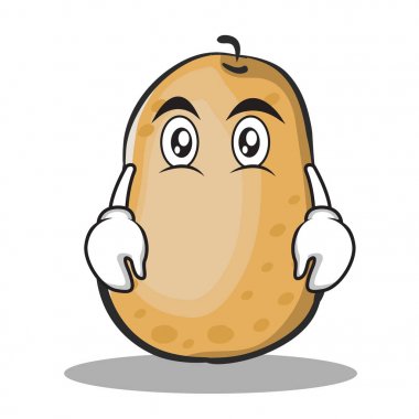 Düz yüz patates karakter karikatür tarzı