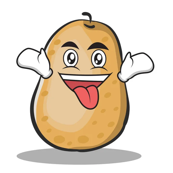 Crazy potato character cartoon style — Stock Vector