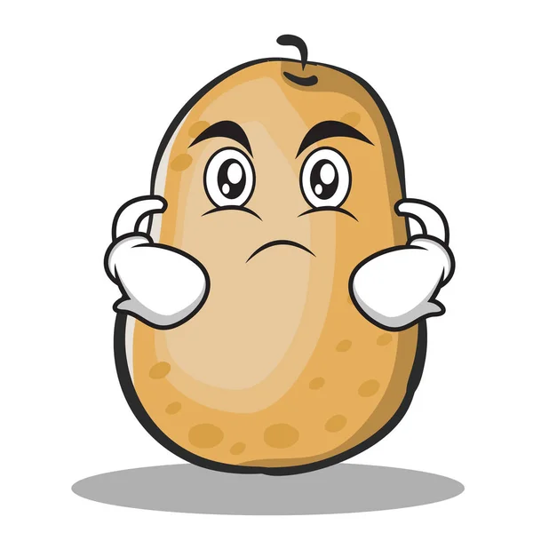 Serious potato carácter estilo de dibujos animados — Vector de stock