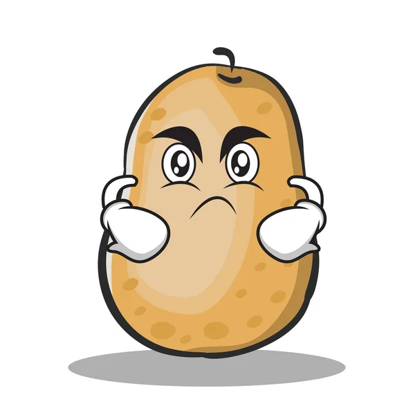 Angry potato character cartoon style — Stock Vector