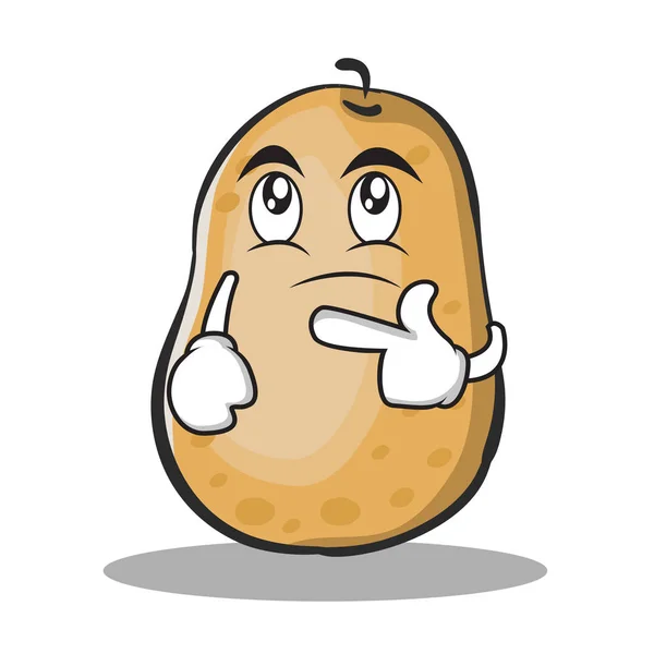 Thinking potato character cartoon style — Stock Vector