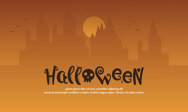 Halloween med slottet stil bakgrund — Stock vektor