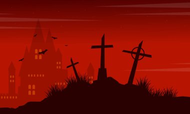 Halloween korkunç mezarlık koleksiyonu ile