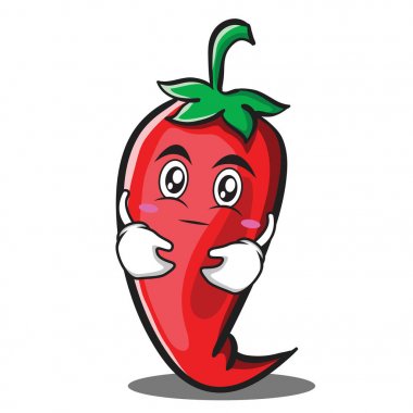 Kırmızı biber karakter karikatür sarılma