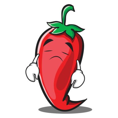 Acı kırmızı biber karakter karikatür