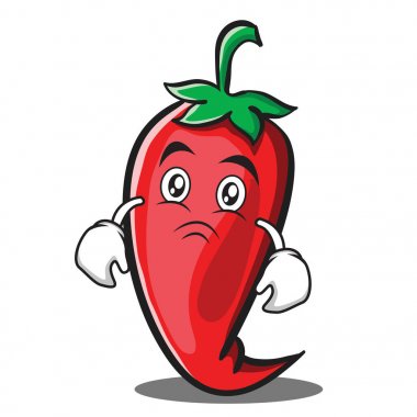 Moody kırmızı biber karakter karikatür