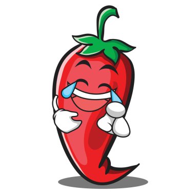 Sevinç kırmızı biber karakter karikatür