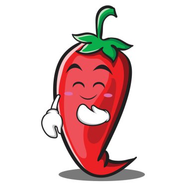 Allık kırmızı biber karakter karikatür