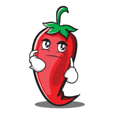 Smirking kırmızı biber karakter karikatür