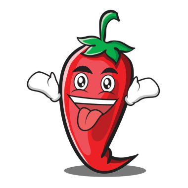 Çılgın kırmızı biber karakter karikatür