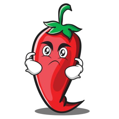 Kızgın kırmızı biber karakter karikatür