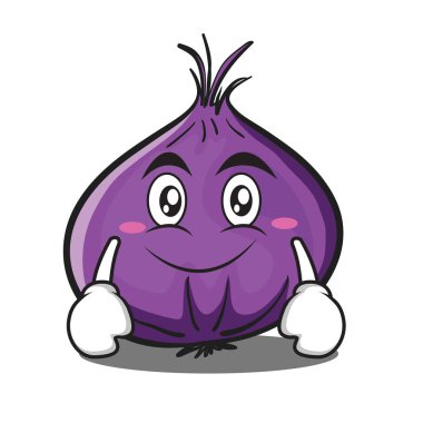 Gülümseme kırmızı soğan karakter karikatür