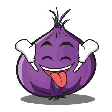 Kendinden geçmiş kırmızı soğan karakter karikatür