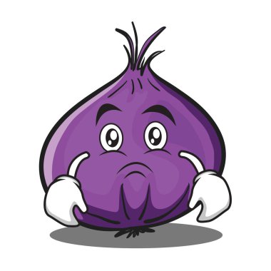 Moody kırmızı soğan karakter karikatür