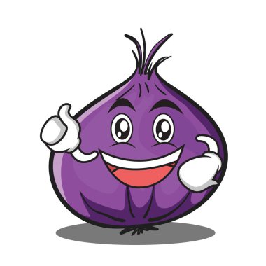 Hevesli kırmızı soğan karakter karikatür