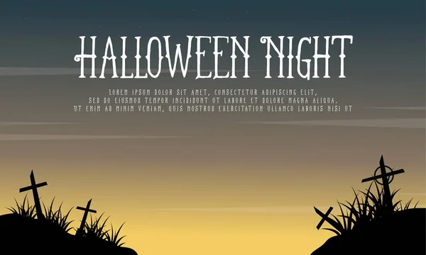 Cartão de saudação Halloween Night Background —  Vetores de Stock