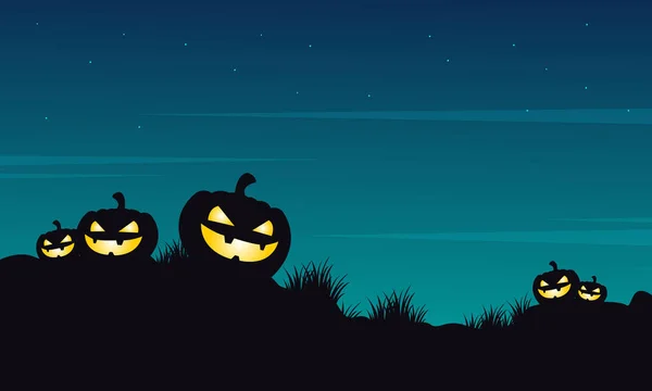 Dynia Halloween na krajobraz hill — Wektor stockowy