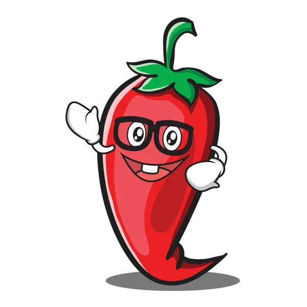 Geek rouge chili personnage dessin animé — Image vectorielle