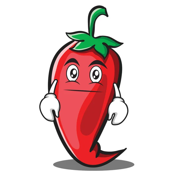 Neutrale rode chili karakter cartoon — Stockvector