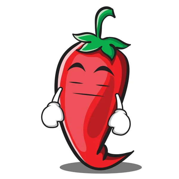 Caricature de personnage de chili rouge ennuyeux — Image vectorielle