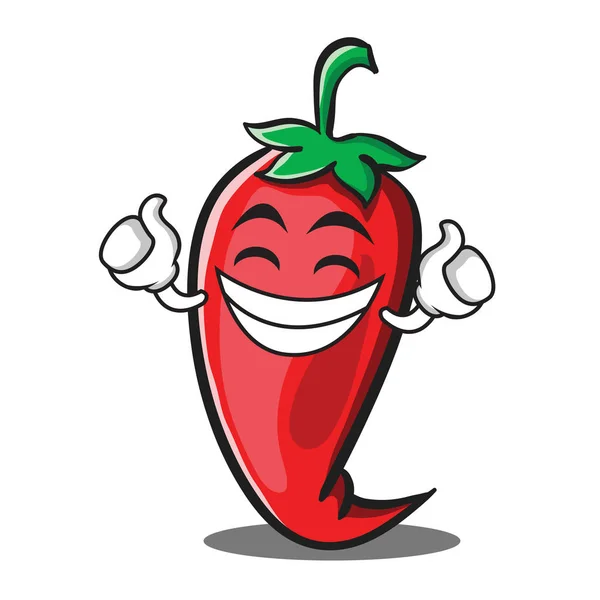 Fier personnage de chili rouge dessin animé — Image vectorielle