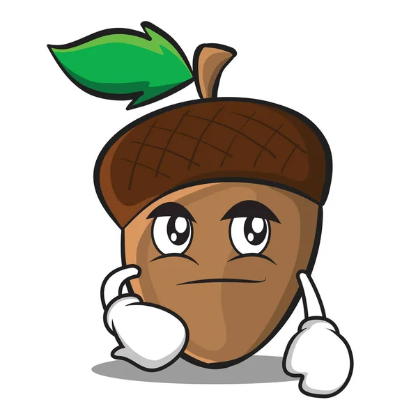 Smirking acorn cartoon character style — Stock Vector