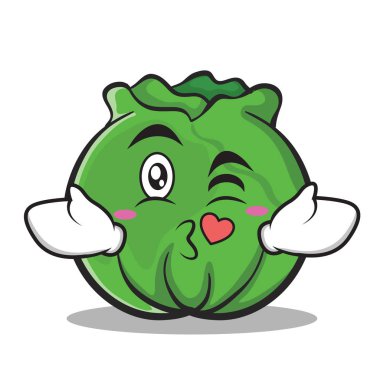 Öpüşme lahana karikatür karakter stili