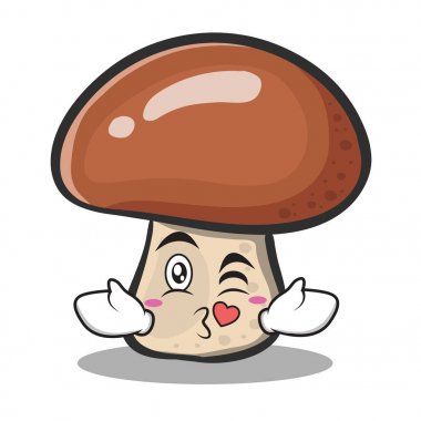 Mantar karakter karikatür öpüşme