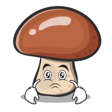 Üzgün yüz mantar karakter karikatür