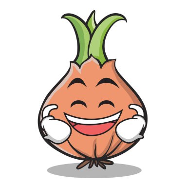 Gülen yüz soğan karakter karikatür