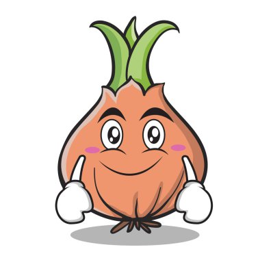 Gülümsemek yüz soğan karakter karikatür