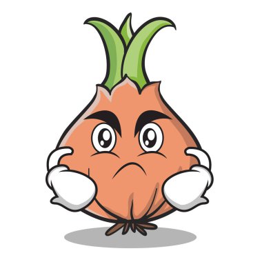 Kızgın yüz soğan karakter karikatür