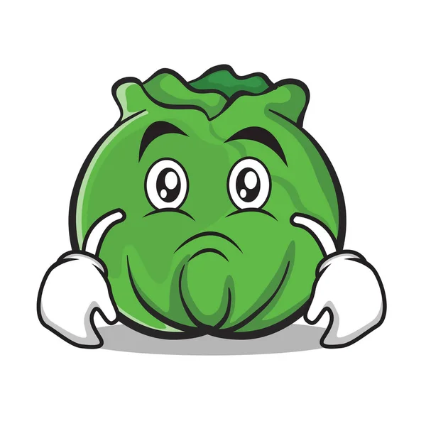 Sad cabbage cartoon character style — Stock Vector