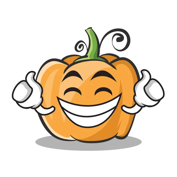 Orgullosa cara de calabaza carácter estilo de dibujos animados — Vector de stock