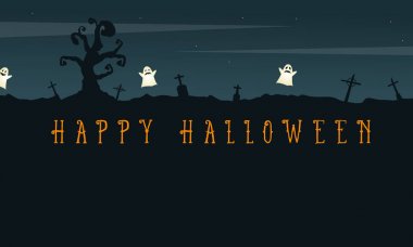 Mutlu Cadılar Bayramı arka plan mezarlık ile