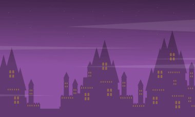 Büyük kale manzara Halloween