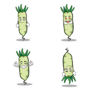 Beyaz turp karakter sebze kümesi