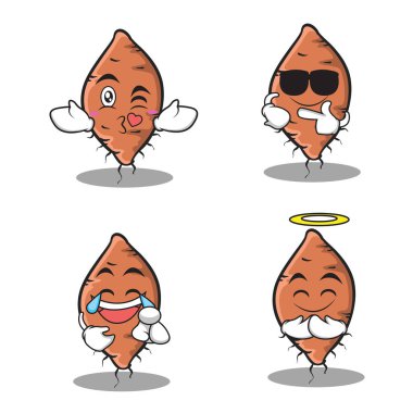 Yam karakter karikatür kümesinin