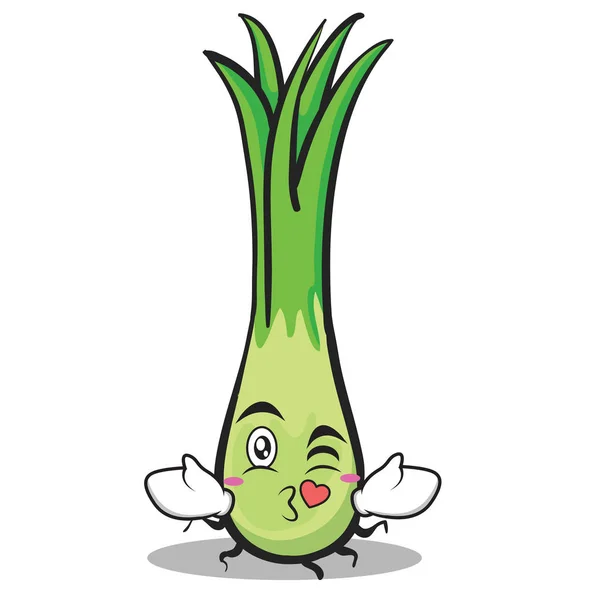 接吻的韭菜字符卡通 — 图库矢量图片