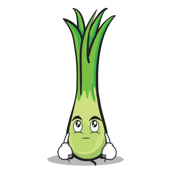 Olho rolar leek personagem desenhos animados —  Vetores de Stock