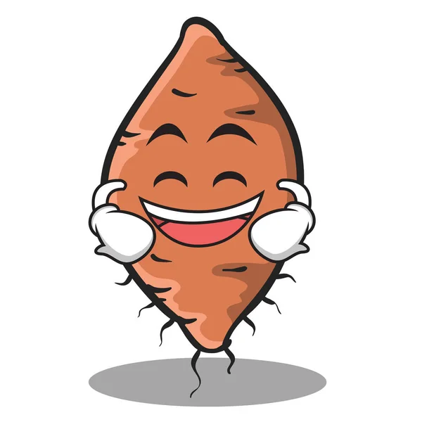Faccia ridente yam personaggio stile cartone animato — Vettoriale Stock