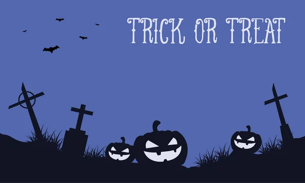 Halloween fond avec citrouille dans la tombe — Image vectorielle