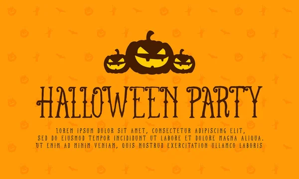 Halloween party card with pumpkin — Stock Vector