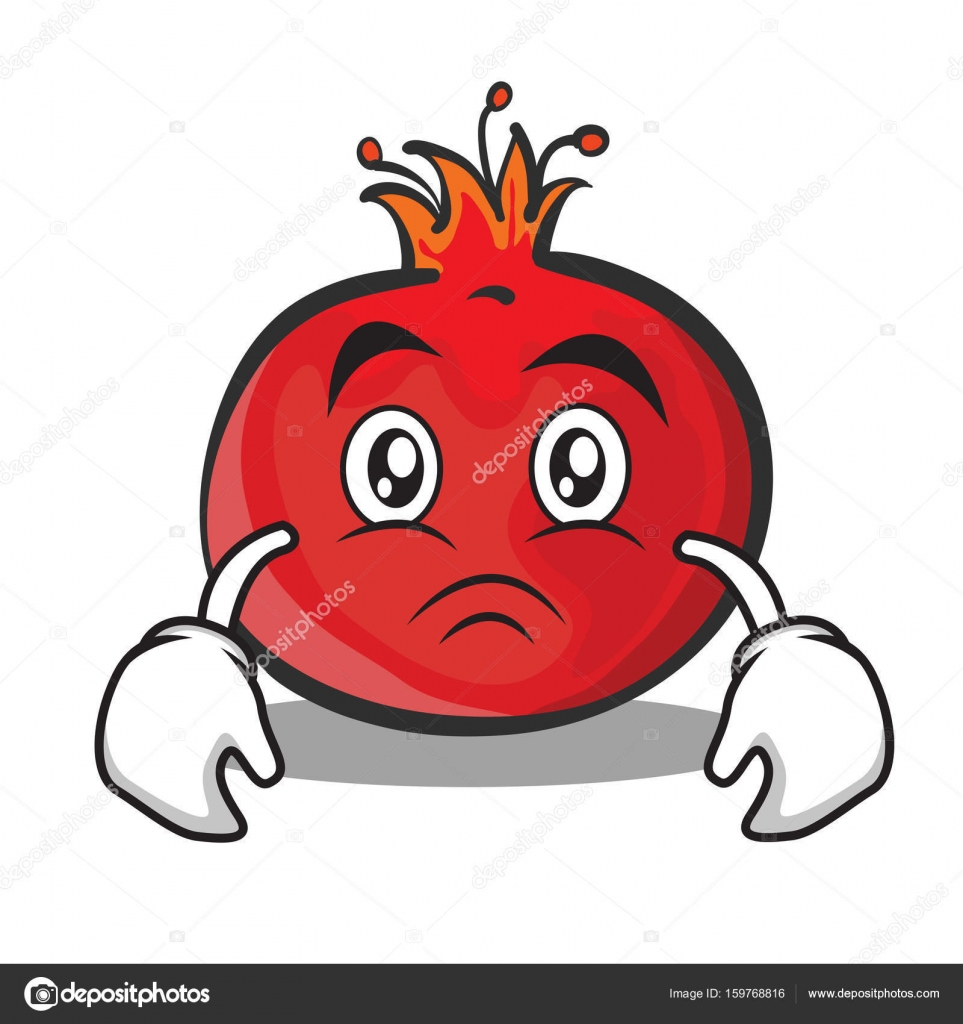 Trauriges Gesicht Granatapfel Zeichentrickfigur Stil Vektorgrafik Lizenzfreie Grafiken C Kongvector 159768816 Depositphotos
