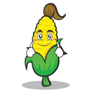 Gülümsemek yüz tatlı mısır karakter karikatür